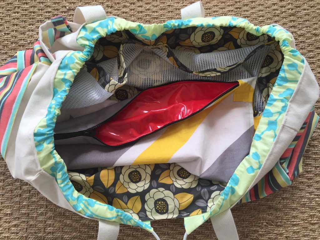 How to sew a large drawstring beach bag tote