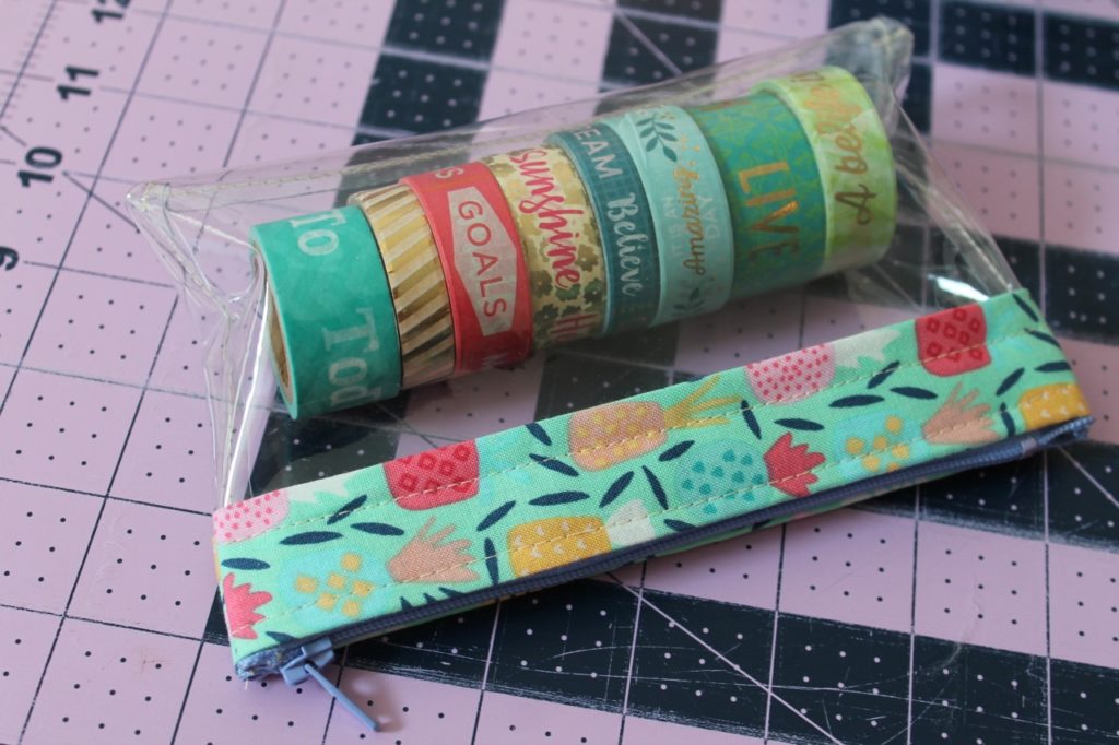 How to sew a clear vinyl bag with zipper top for washi tape