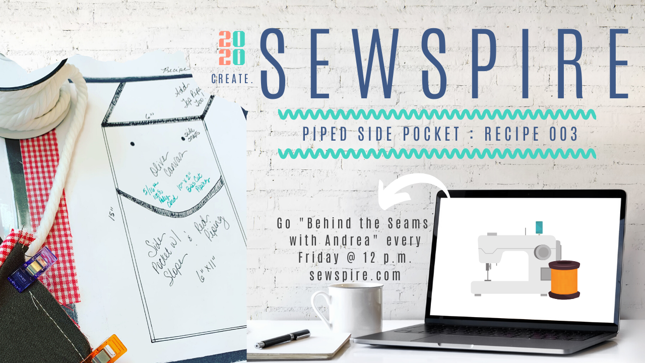 Sewspire Sewing Recipe 003: Piped Side Pocket Panel